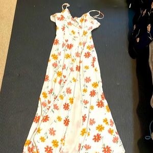 rivacy Please Karen Cream Bias Cut Maxi Dress